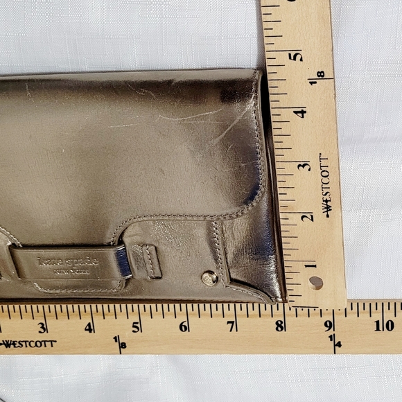 Kate Spade Envelope Clutch Wristlet or short strap wallet Gold - Picture 7 of 9